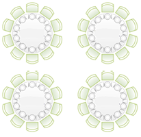 20 × 20 seating layout